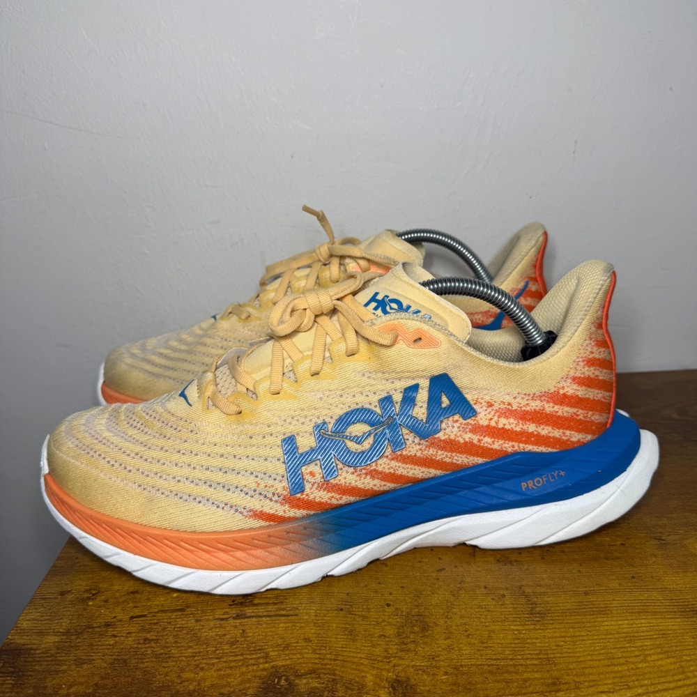 Hoka Mach 5 Running Shoes Mens Size 10.5 D Peach Blue 1127893 - Picture 2 of 7